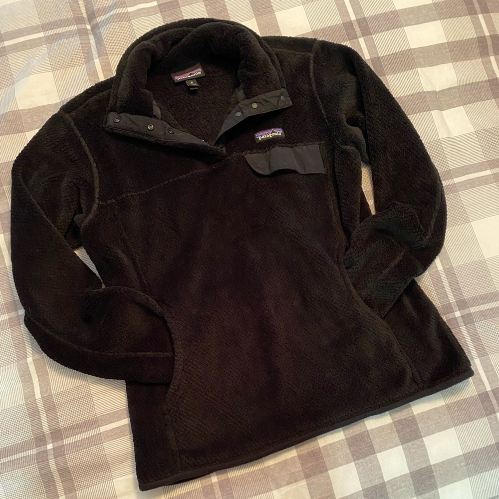 Patagonia Lightweight Synch Snap-T Pullover Fleece Women's Medium Black
